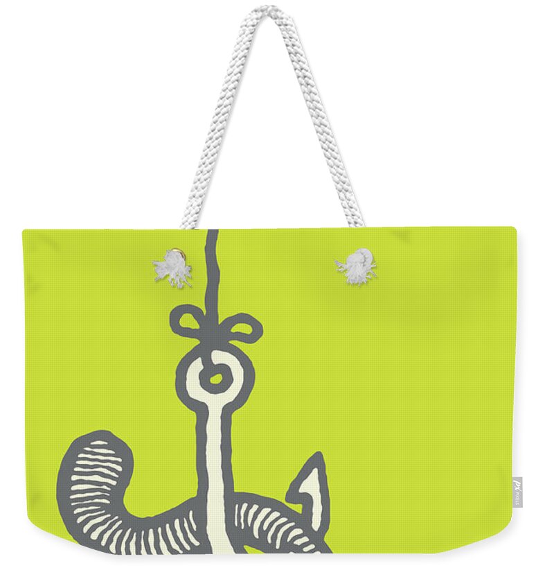 Activity Weekender Tote Bag featuring the drawing Worm on Fishing Hook #1 by CSA Images
