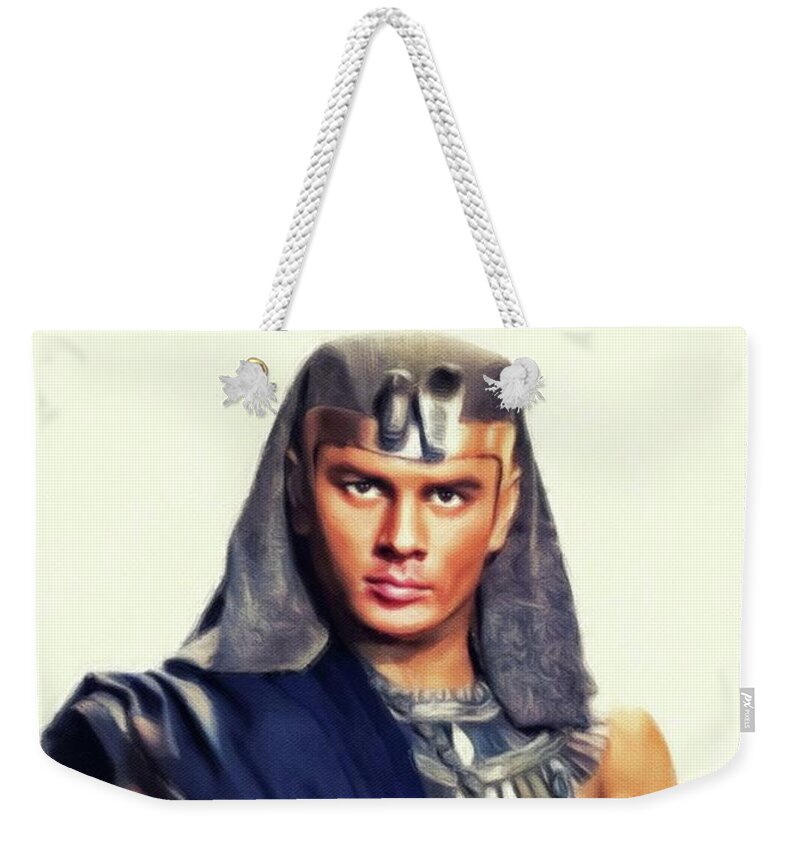 Yul Weekender Tote Bag featuring the painting Yul Brynner, Hollywood Legend #1 by Esoterica Art Agency