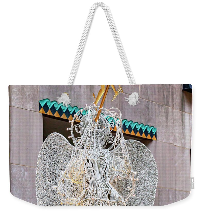 Estock Weekender Tote Bag featuring the digital art Ornaments, Rockefeller Center Nyc #10 by Lumiere