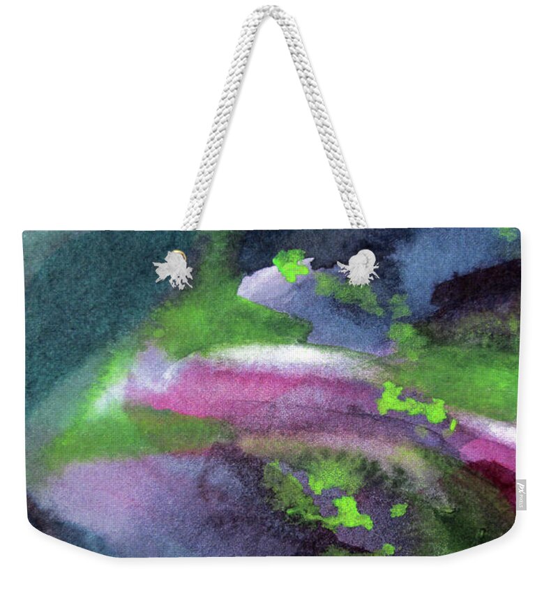 Paintings Weekender Tote Bag featuring the painting 10 Space, the Last Frontier by Kathy Braud