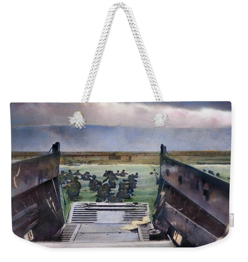 B1019 Weekender Tote Bag featuring the photograph World War 2, D-day, 1944 by Robert Sargent