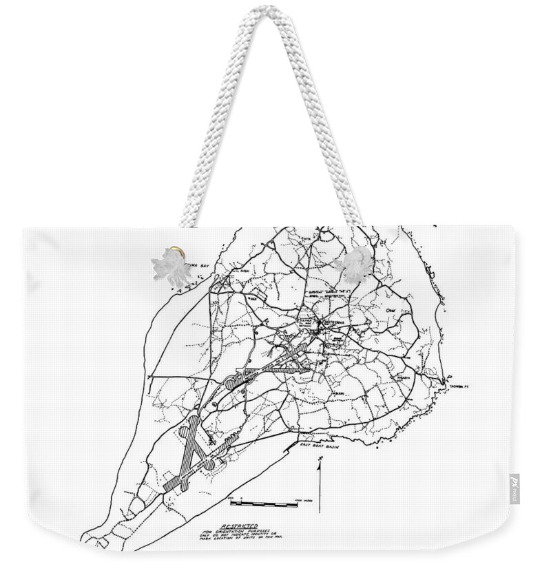 B1019 Weekender Tote Bag featuring the painting Iwo Jima Map, 1945 by United States Marine Corps