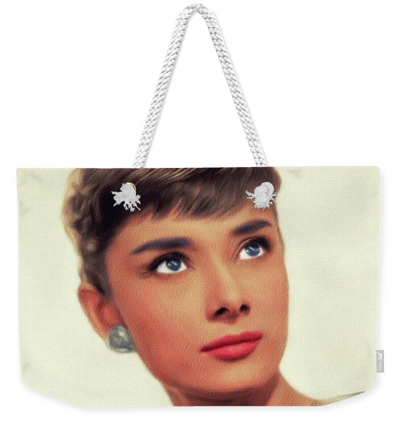 Audrey Hepburn, Vintage Movie Star Weekender Tote Bag
