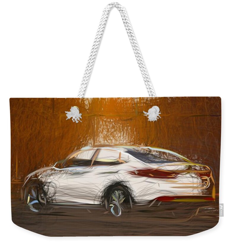 Kia Weekender Tote Bag featuring the digital art Kia Optima Draw #13 by CarsToon Concept