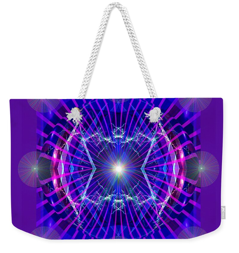 1226 Weekender Tote Bag featuring the painting 1226 Healing Energy V by Irmgard Schoendorf Welch