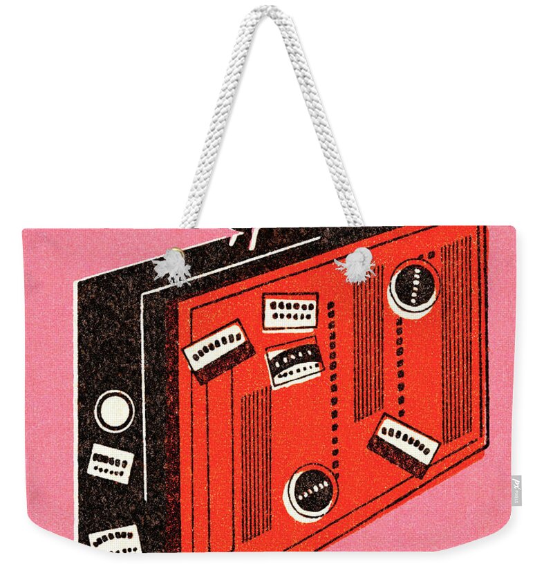 Bag Weekender Tote Bag featuring the drawing Luggage #13 by CSA Images
