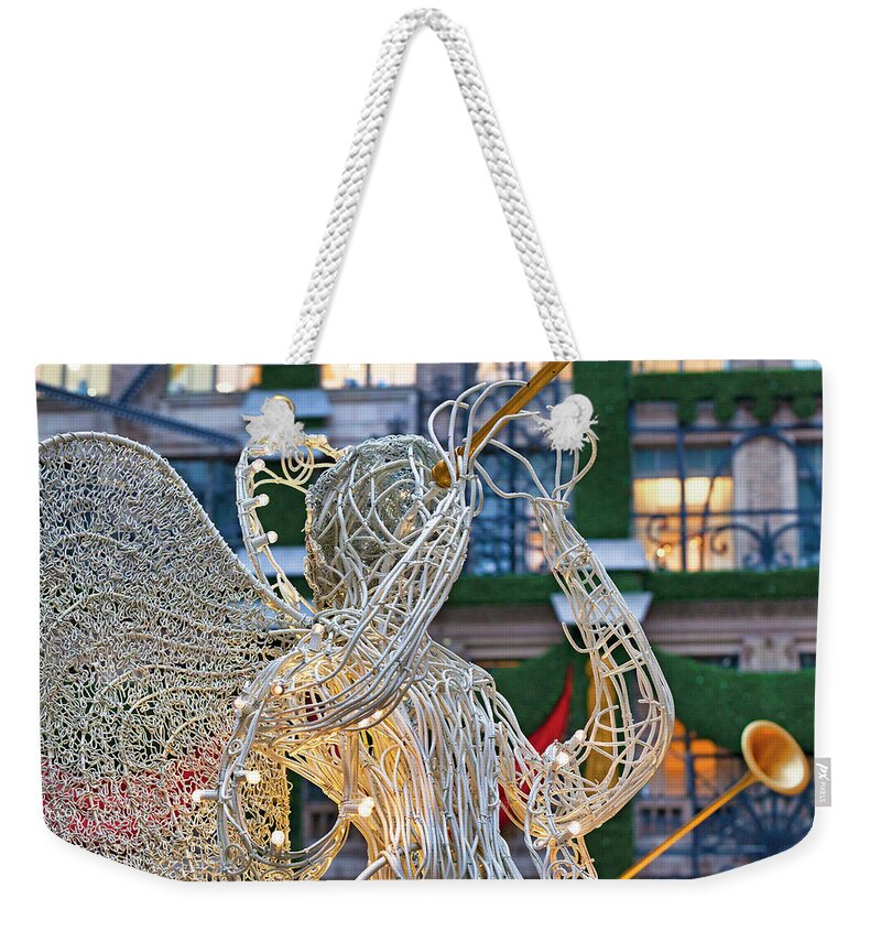 Estock Weekender Tote Bag featuring the digital art Ornaments, Rockefeller Center Nyc #13 by Lumiere