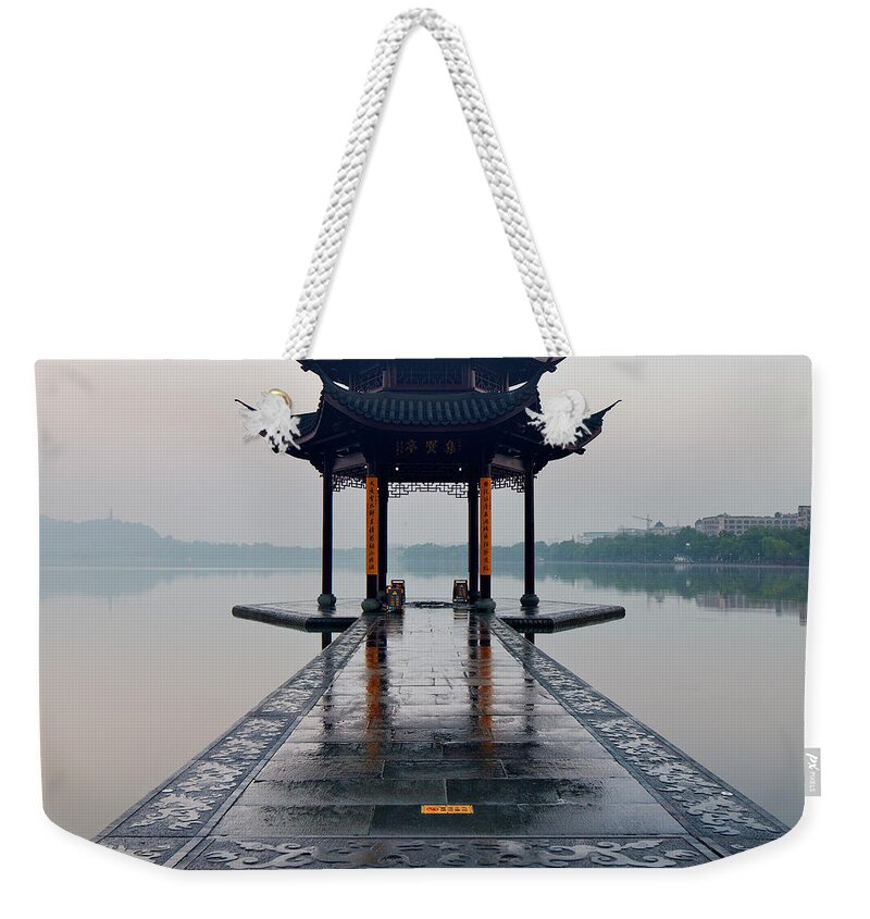 Estock Weekender Tote Bag featuring the digital art West Lake, Zhenjiang, China #13 by Luigi Vaccarella