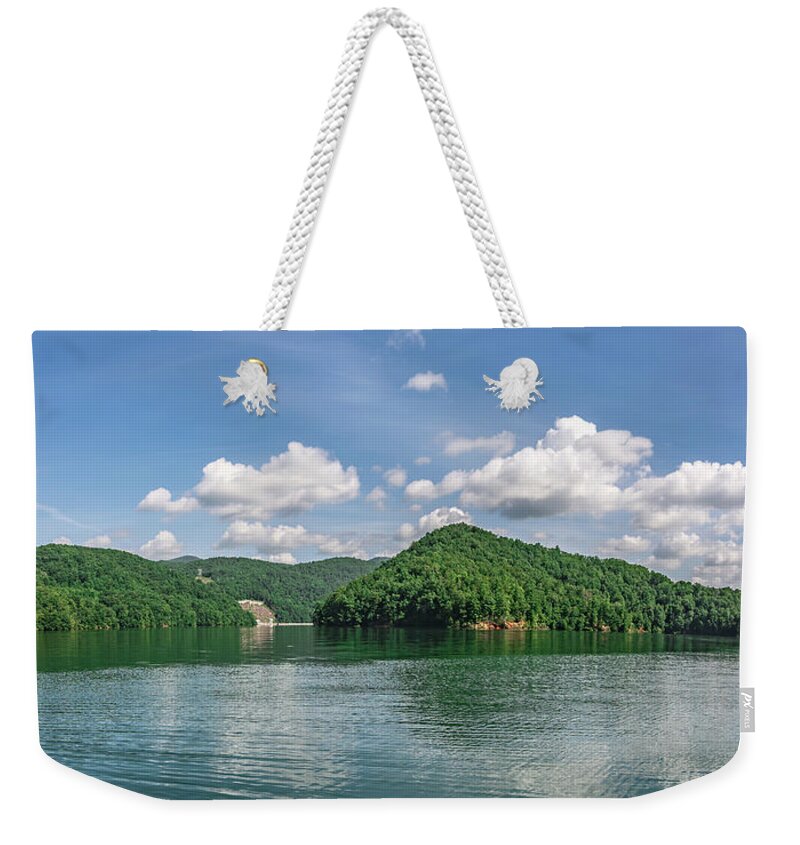Beautiful Weekender Tote Bag featuring the photograph Beautiful landscape scenes at lake jocassee south carolina #138 by Alex Grichenko