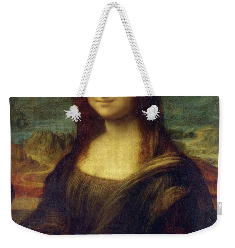 Leonardo Da Vinci Weekender Tote Bag featuring the painting Mona Lisa by Leonardo Da Vinci