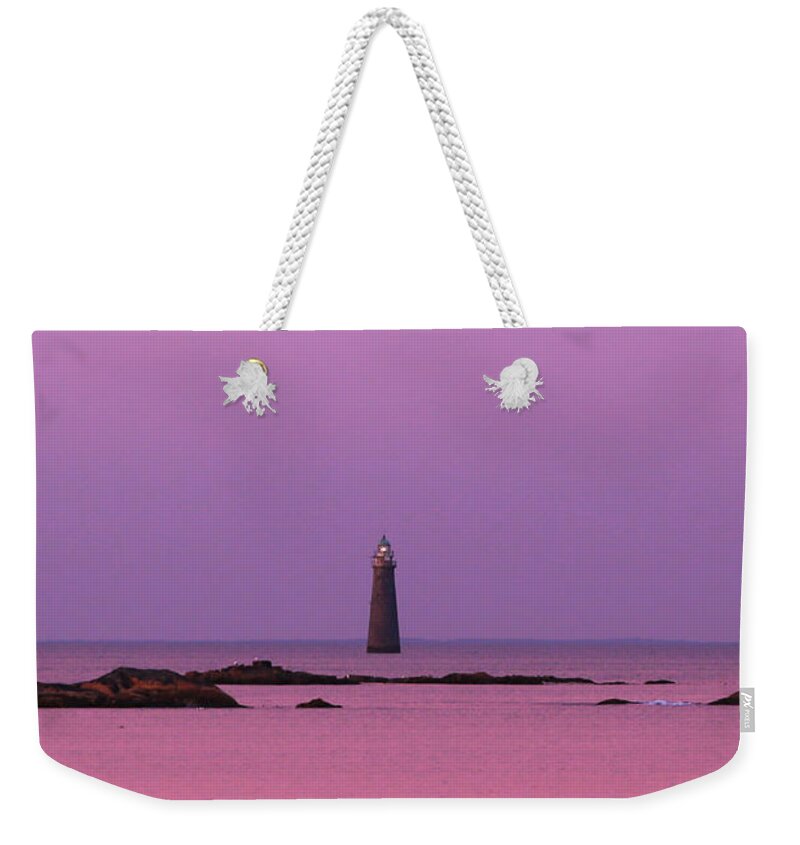Lighthouse Weekender Tote Bag featuring the photograph 143 Pink by Ann-Marie Rollo