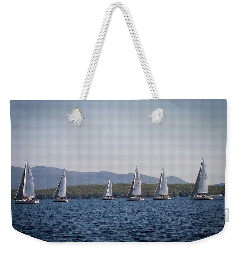 Sailing Weekender Tote Bag featuring the photograph 2019 J80 North American Championships #16 by Benjamin Dahl