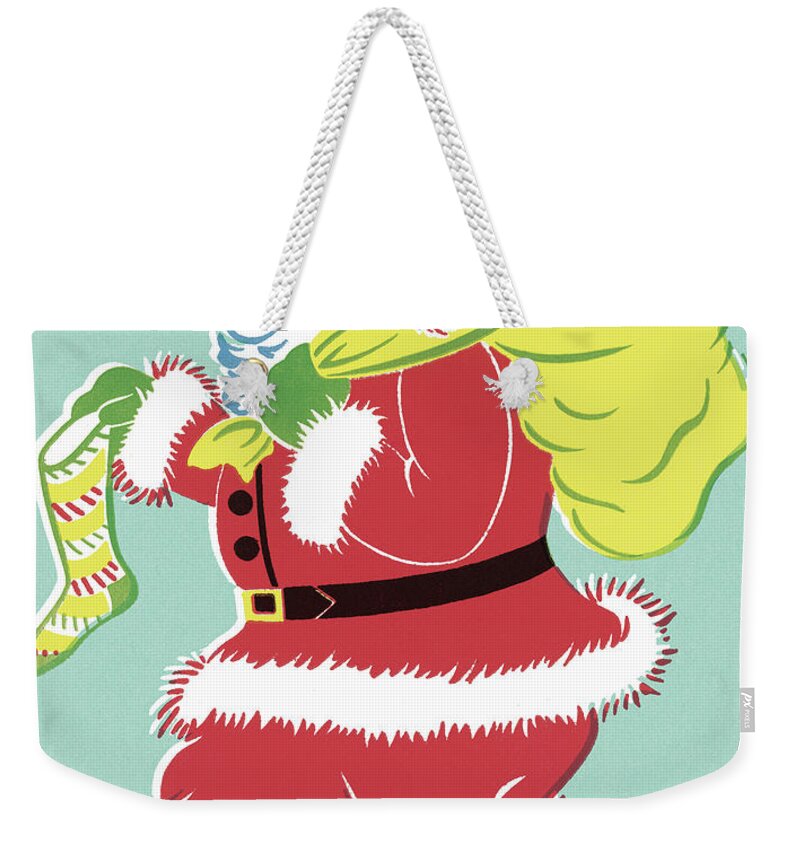 Bag Weekender Tote Bag featuring the drawing Santa Claus #18 by CSA Images