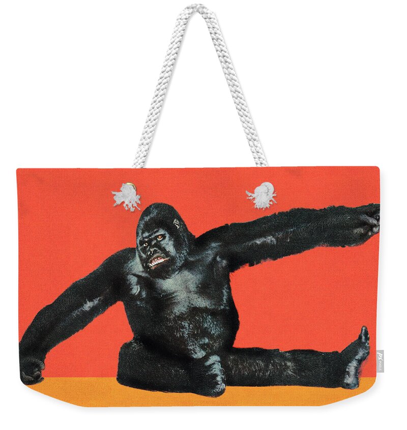 Animal Weekender Tote Bag featuring the drawing Gorilla #19 by CSA Images