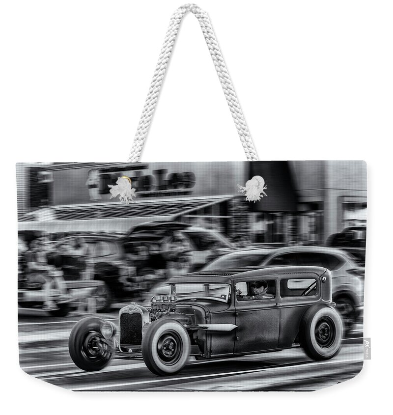 2017 Weekender Tote Bag featuring the digital art 1930 Ford Model A Tudor Sedan by Ken Morris