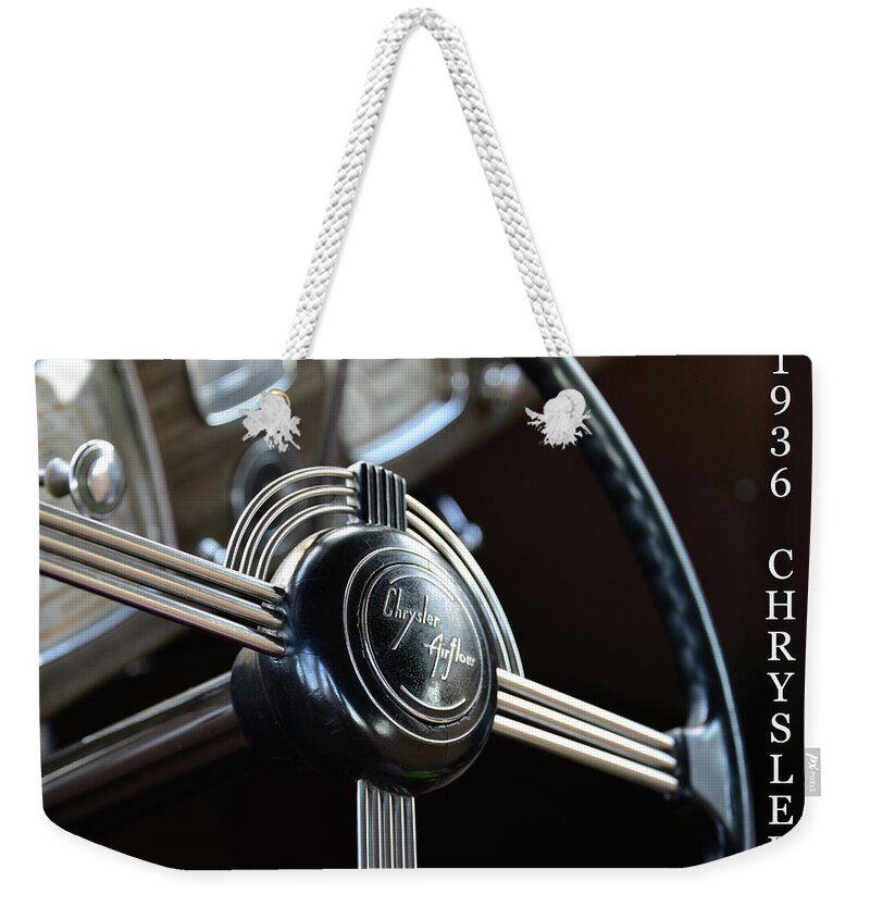 1936 Chrysler Airflow Weekender Tote Bag featuring the photograph 1936 Chrysler fine art C by David Lee Thompson