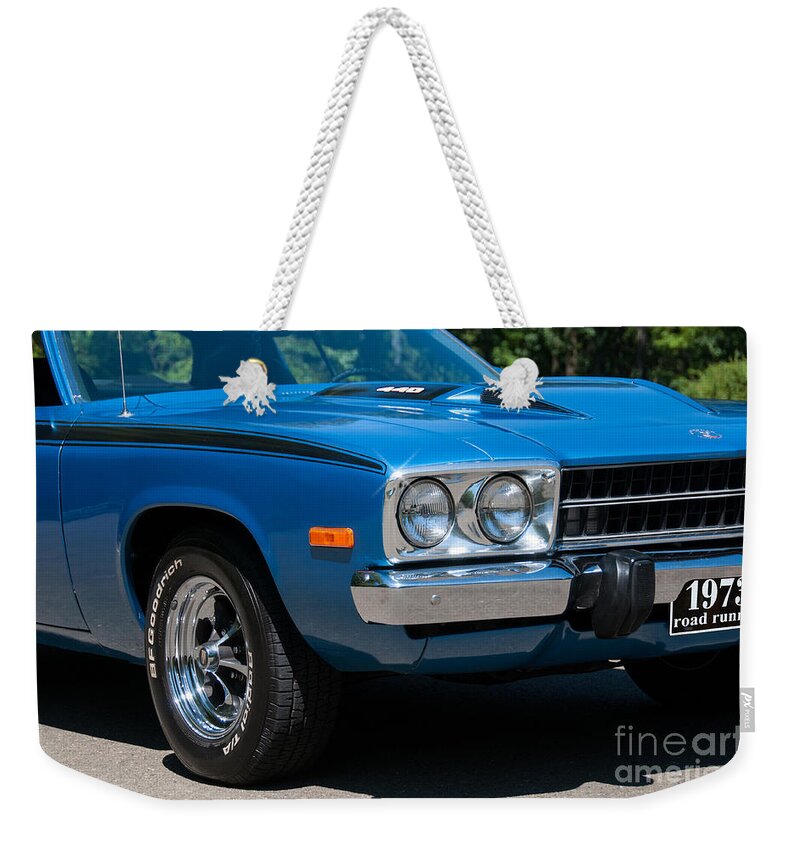 1973 Roadrunner Weekender Tote Bag featuring the photograph 1973 Roadrunner 440 by Anthony Sacco