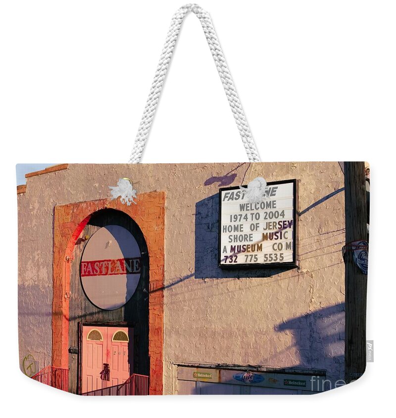 New Jersey Weekender Tote Bag featuring the photograph 1974 to 2004 Jersey Shore Music Now Demolished by Chuck Kuhn