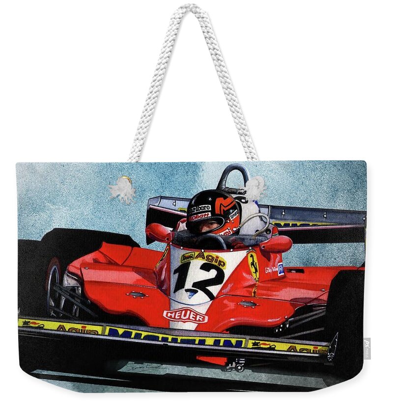 Art Weekender Tote Bag featuring the painting 1978 Ferrari 312T3 by Simon Read