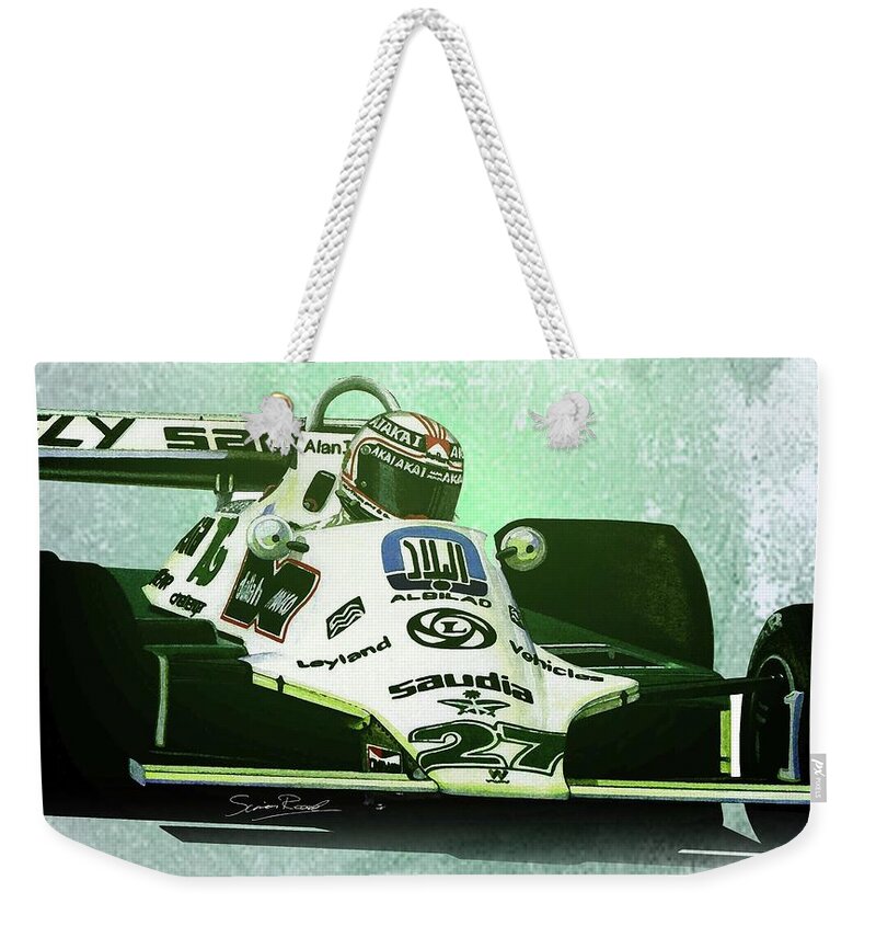 Art Weekender Tote Bag featuring the painting 1980 Williams FW07B by Simon Read