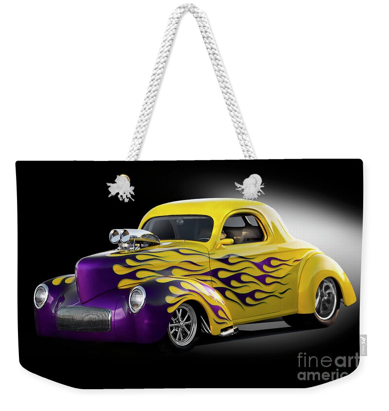 1941 Willys Coupe Weekender Tote Bag featuring the photograph 1941 Willys Coupe 'Pro Street' #2 by Dave Koontz