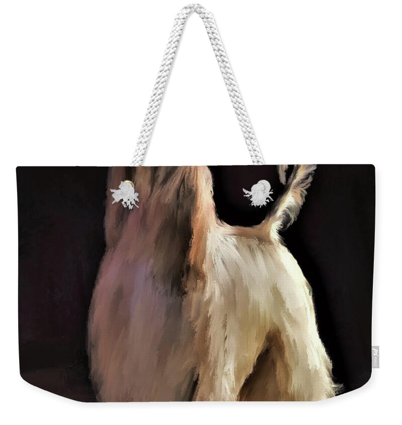 Afghan Hound Weekender Tote Bag featuring the digital art Afghan Hound #2 by Diane Chandler