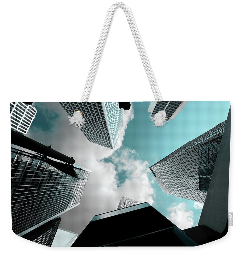 Downtown District Weekender Tote Bag featuring the photograph Corporate Buildings #2 by Samxmeg