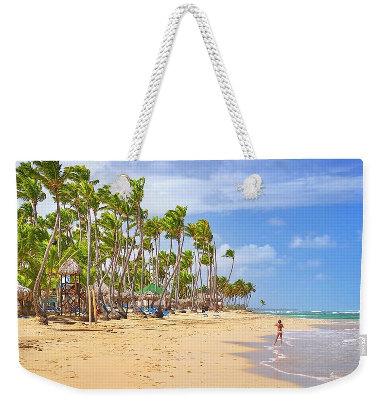 Estock Weekender Tote Bag featuring the digital art Dominican Republic, La Altagracia, Punta Cana, Punta Cana Beach #2 by Jan Wlodarczyk