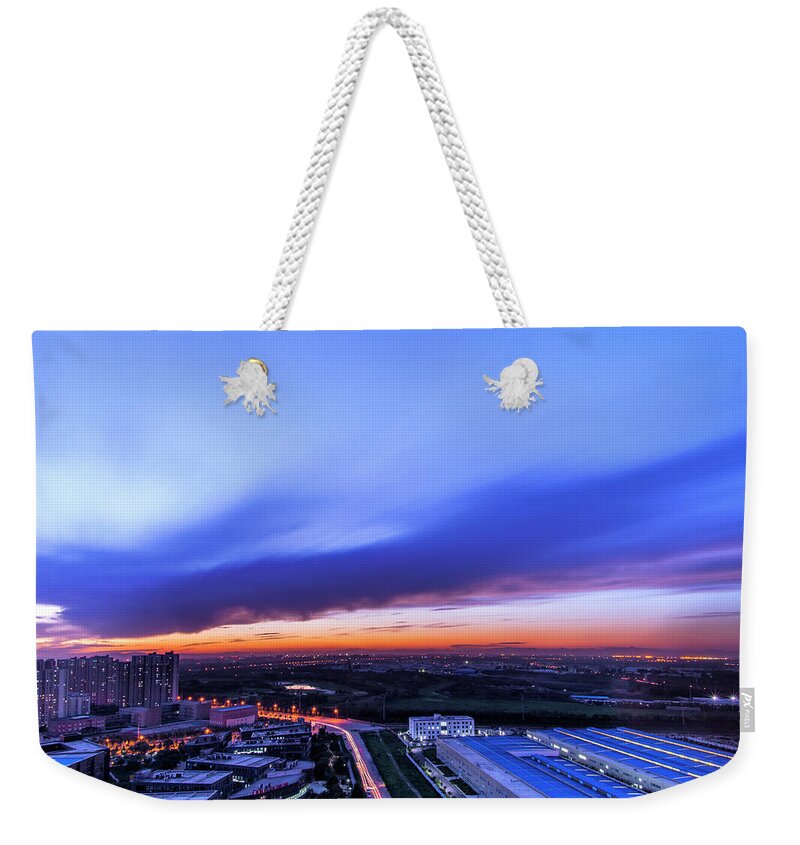 Outdoors Weekender Tote Bag featuring the photograph Evening Cityscape Of Beijing #2 by Czqs2000 / Sts