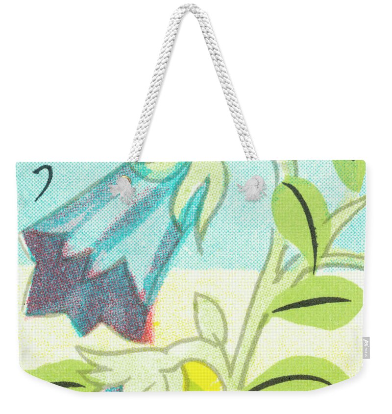 Bloom Weekender Tote Bag featuring the drawing Flowers #2 by CSA Images