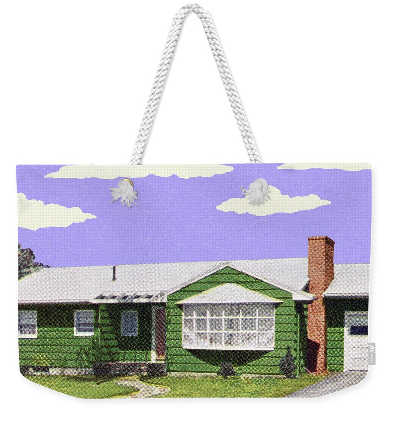 Architecture Weekender Tote Bag featuring the drawing House in the Suburbs #2 by CSA Images