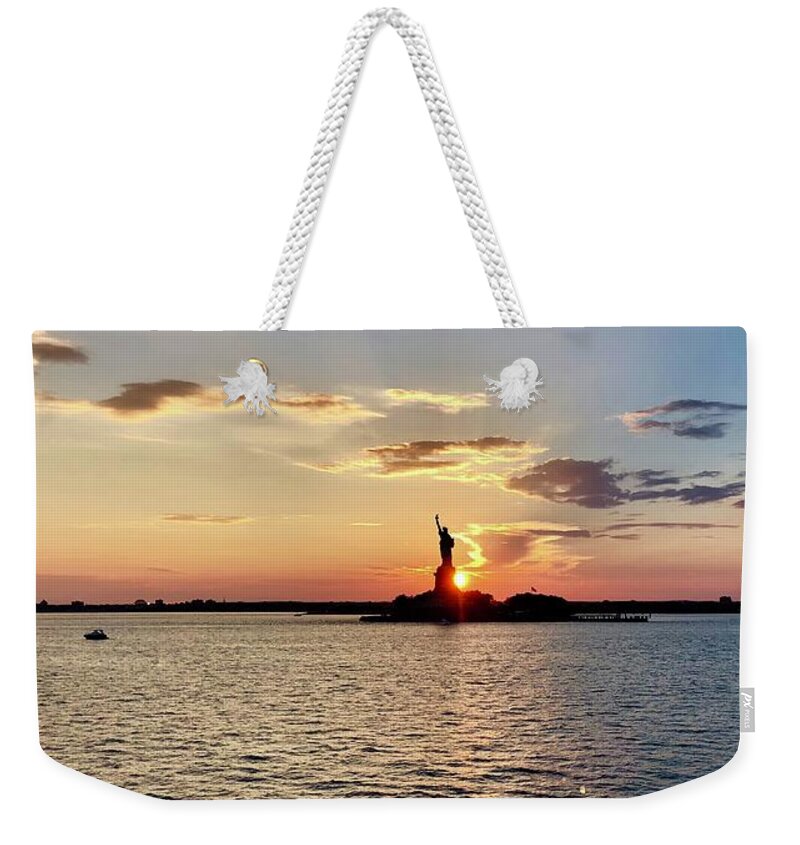 Lady Liberty Weekender Tote Bag featuring the photograph Lady Liberty #2 by Flavia Westerwelle