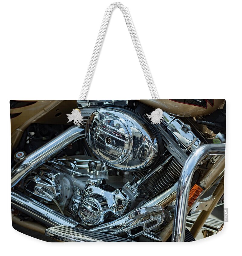 Engine Weekender Tote Bag featuring the photograph Motorcycle Engine #3 by Irman Andriana