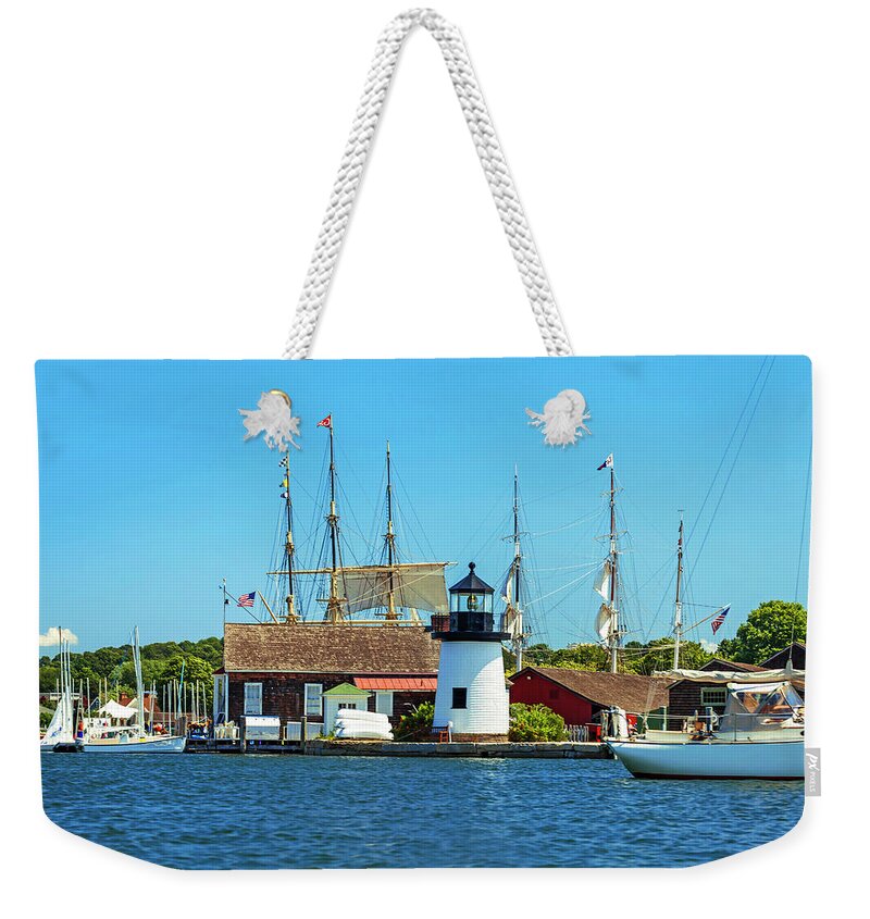 Estock Weekender Tote Bag featuring the digital art Mystic Seaport Connecticut #2 by Claudia Uripos