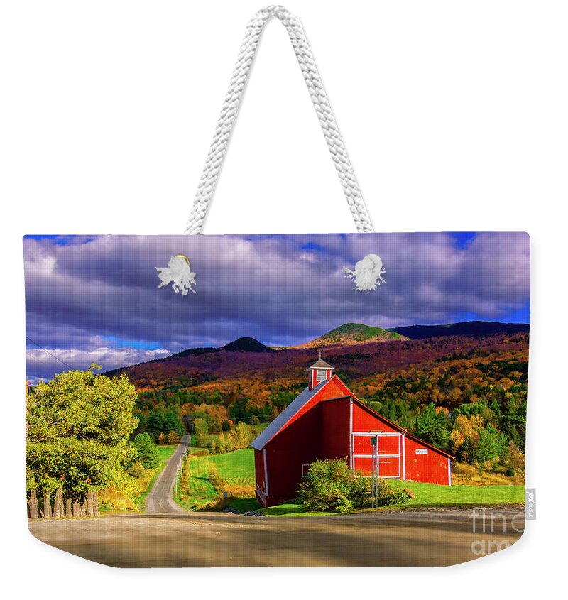Vermont Weekender Tote Bag featuring the photograph On the backroads of Stowe. #3 by Scenic Vermont Photography