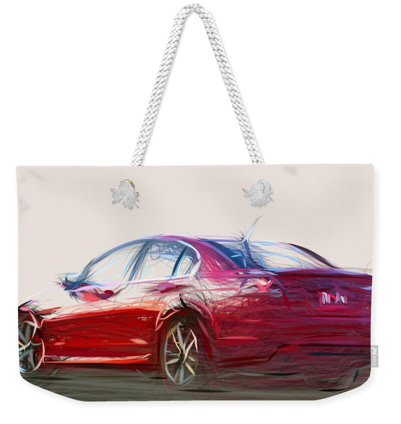 Pontiac Weekender Tote Bag featuring the digital art Pontiac G8 GT Draw #2 by CarsToon Concept