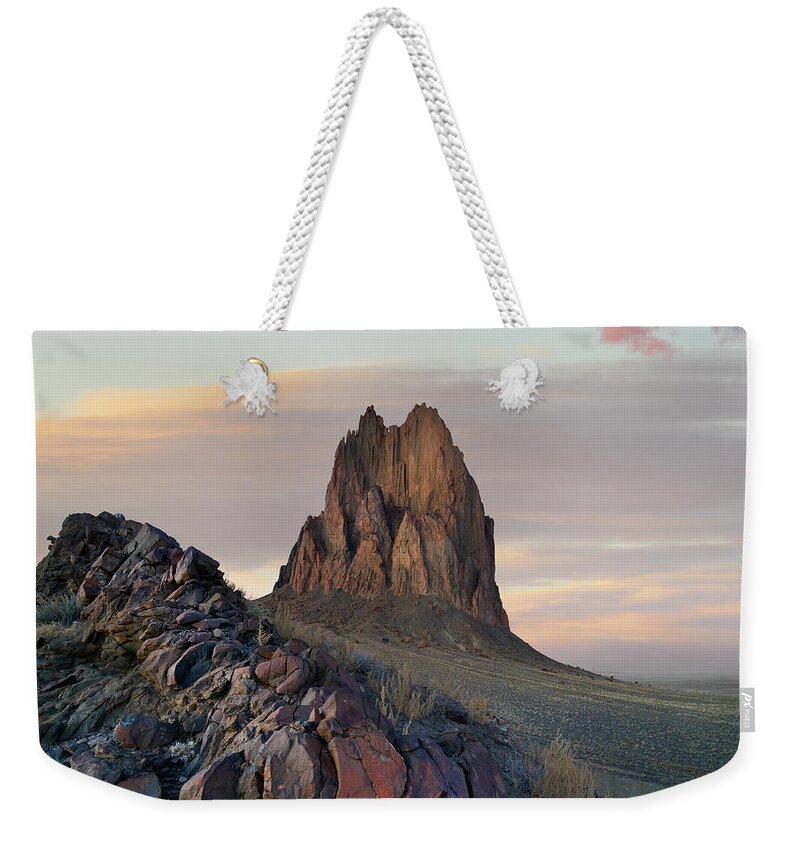 00559672 Weekender Tote Bag featuring the photograph Ship Rock, Basalt Core Of Extinct Volcano, New Mexico #2 by Tim Fitzharris