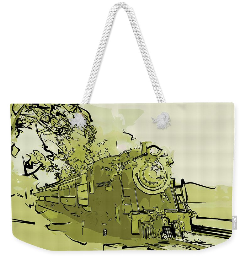 Steam Locomotive Weekender Tote Bag featuring the mixed media Steam Locomotive by Christopher Reed