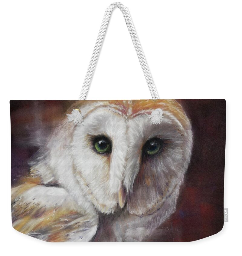 Bird Weekender Tote Bag featuring the pastel Wiser by Kirsty Rebecca