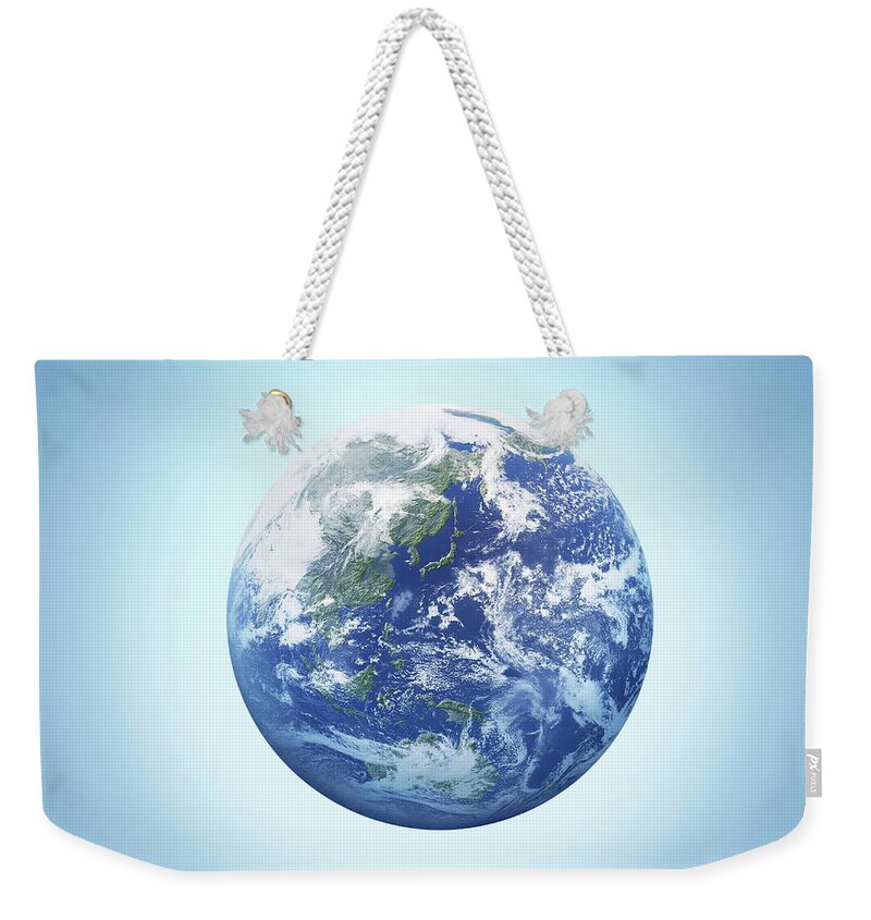 Globe Weekender Tote Bag featuring the photograph The Earth, Computer Graphic, Blue #2 by Vgl/amanaimagesrf