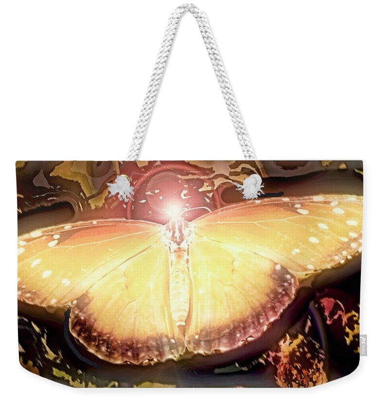 Soldier Butterfly Weekender Tote Bag featuring the digital art Tropical Queen Butterfly, Soldier Butterfly #2 by A Macarthur Gurmankin