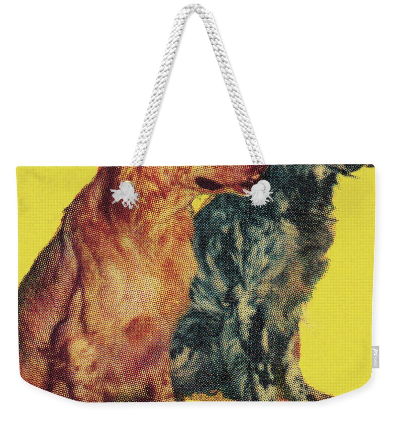 Animal Weekender Tote Bag featuring the drawing Two Dogs #2 by CSA Images