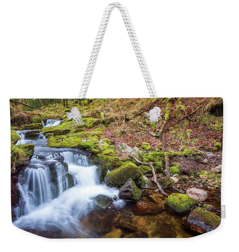 Estock Weekender Tote Bag featuring the digital art Waterfalls In Forest #2 by Sebastian Wasek