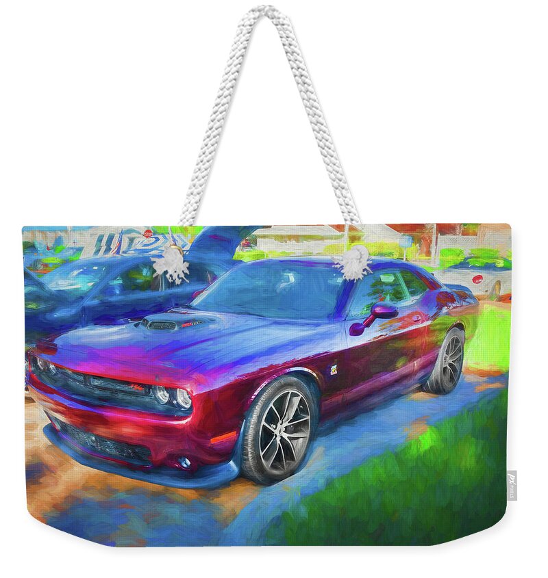 2018 Dodge Challenger R/t 392 Scat Pack Weekender Tote Bag featuring the photograph 2018 Dodge Challenger 392 R/T Scat Pack X196 by Rich Franco
