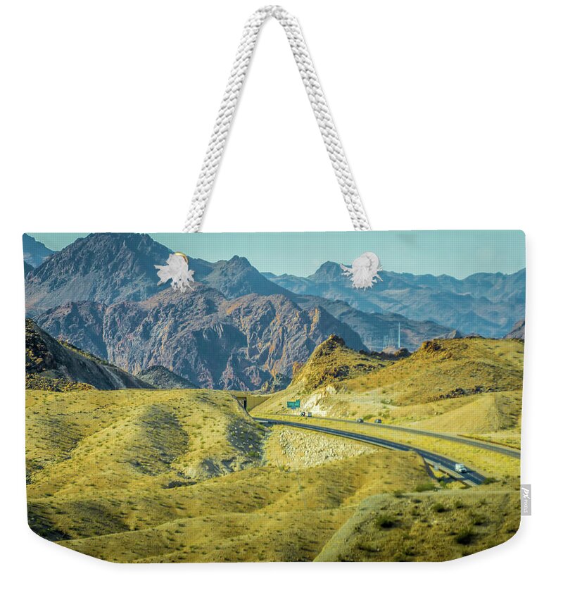 Red Weekender Tote Bag featuring the photograph Red Rock Canyon Landscape Near Las Vegas Nevada #27 by Alex Grichenko