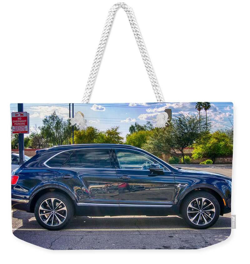 Bentley Weekender Tote Bag featuring the photograph Bentley Bentayga #3 by Anthony Giammarino