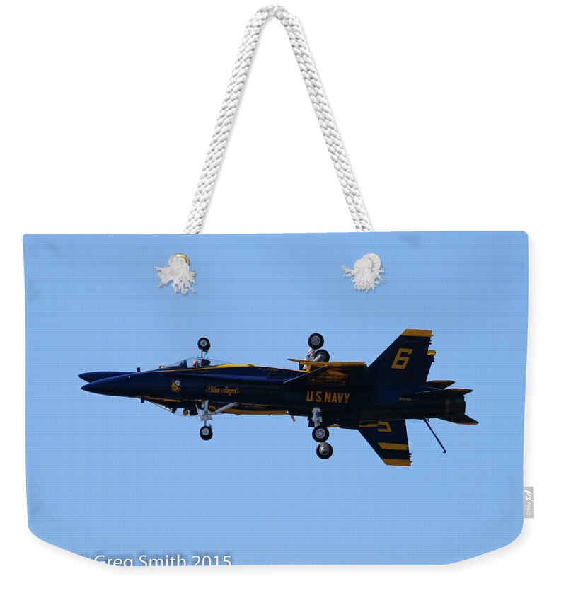 Blue Angels Nas Oceana Weekender Tote Bag featuring the photograph Blue Angels NAS Oceana #3 by Greg Smith