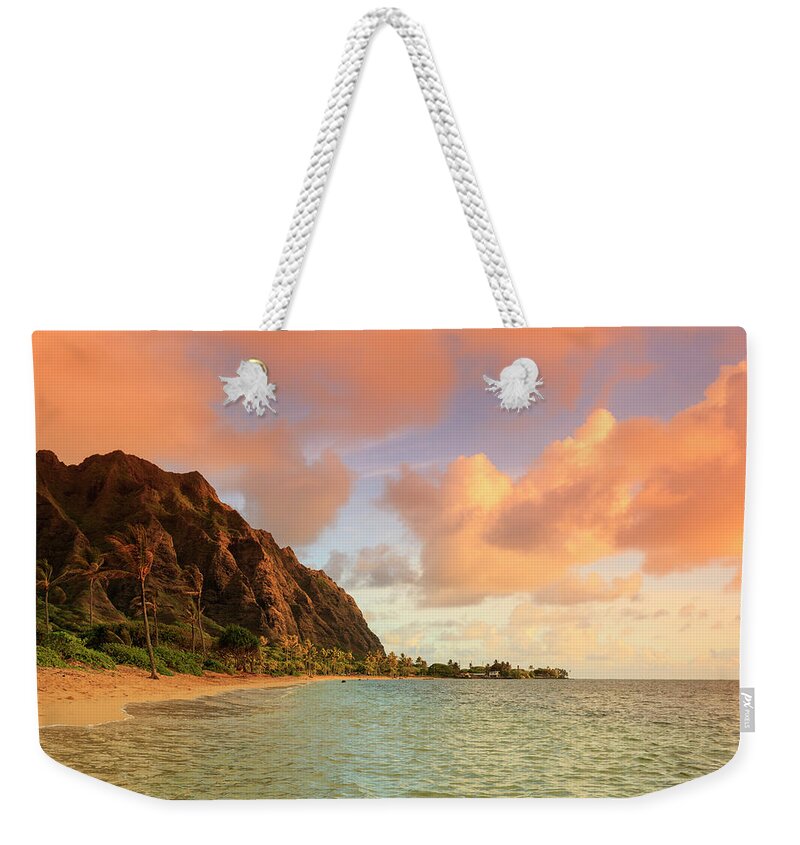 Tranquility Weekender Tote Bag featuring the photograph Hawaii, Oahu, Tropical Beach #3 by Michele Falzone
