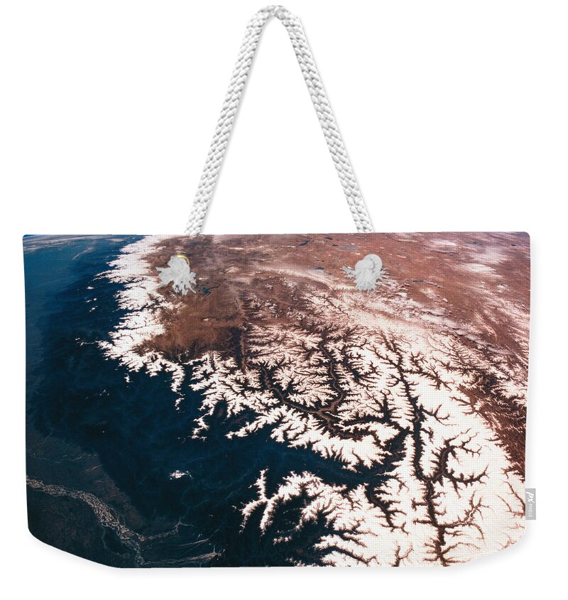 Tranquility Weekender Tote Bag featuring the photograph Landscape Of Earth Viewed From Space #3 by Stockbyte