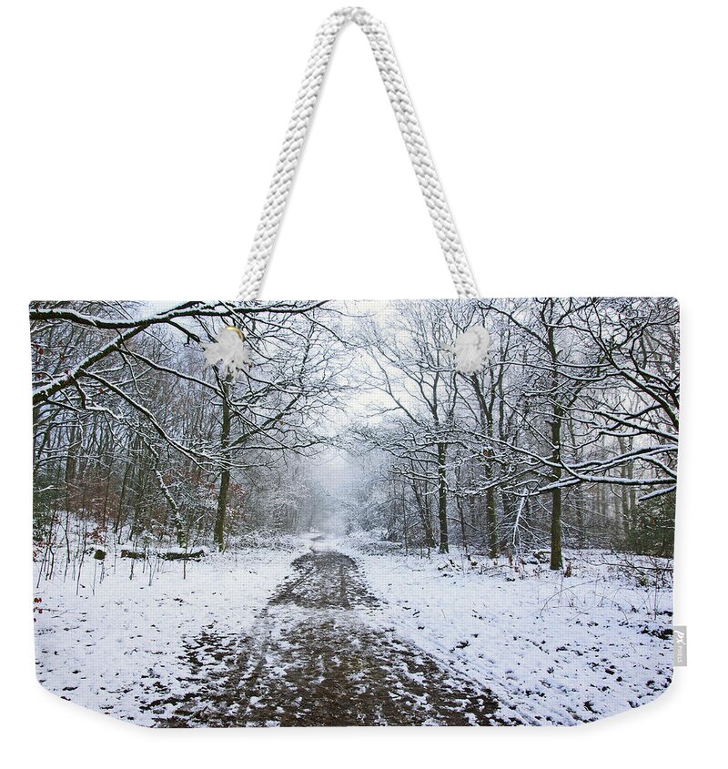 Rivington Weekender Tote Bag featuring the photograph 30/01/19 RIVINGTON. Lower Barn. Arboretum Path. by Lachlan Main